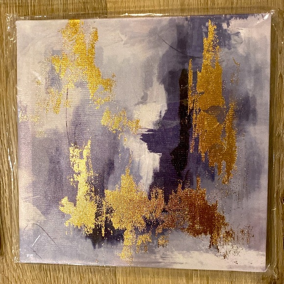 NEW 3-Piece Handbag Gold Wall Art Set - Purse + 2 Abstract Supporting Pieces - Picture 6 of 9